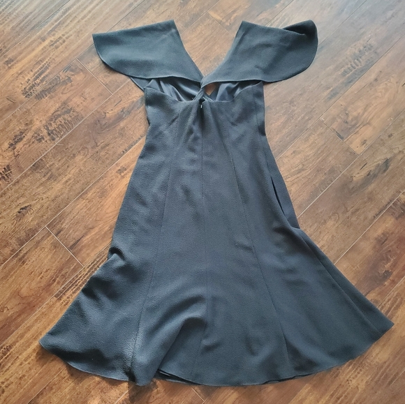 Black Halo Cisco Flutter Sleeve Dress Sz 10 - Picture 3 of 4